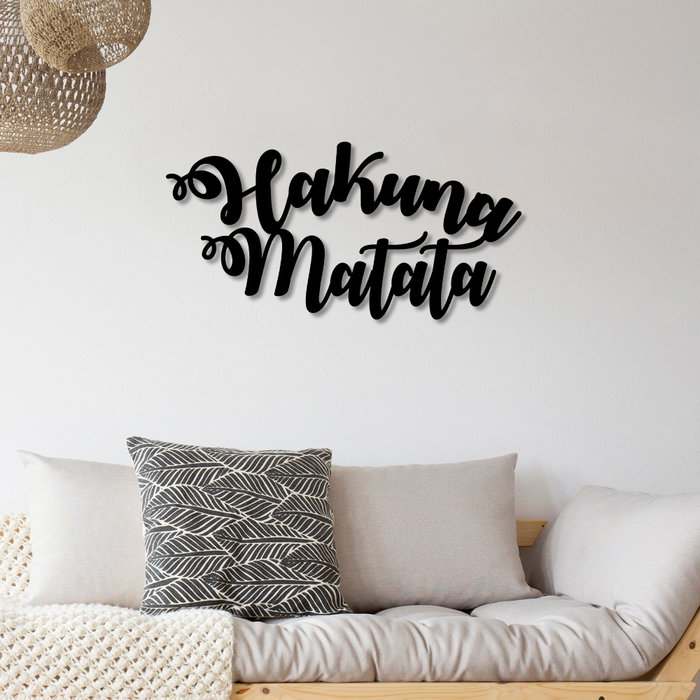 Wallity Hakuna Matata Escultura de pared negra